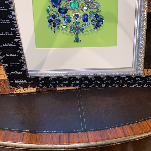 Handcrafted Original Artwork Christmas Tree Vintage Jewelry w/Silver Frame - Picture 8 of 9